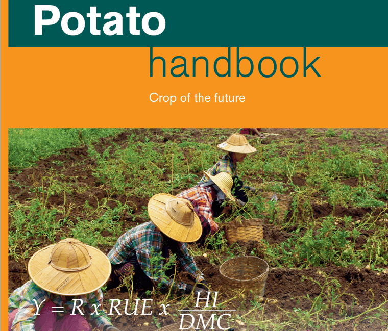 The front of the Potato handbook features the production formula